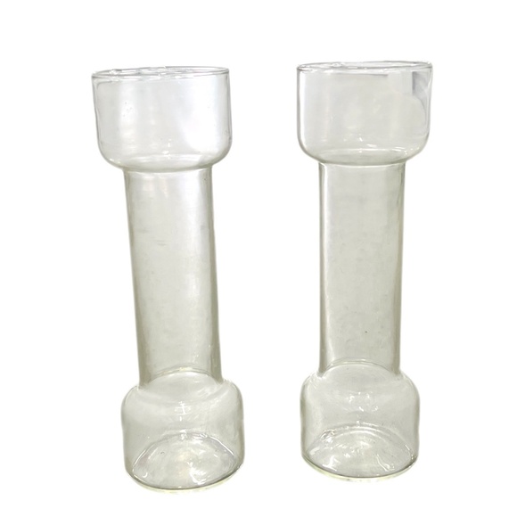 Vintage Un-Candle Set (2) By Corning Featuring Pyrex Glasses - Picture 1 of 5